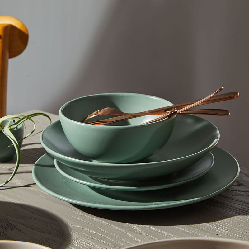 Tognana Ritual Super Strong Piatto Dessert in Stoneware Verde Ø20xH2 cm – Piattino Resistente in Gres per Dolci e Frutta