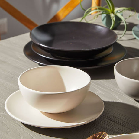 Tognana Ritual Super Strong Dessert Plate in Stoneware Black Ø20xH2 cm – Resistant Stoneware Plate for Desserts and Fruit