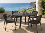 Moia Greenwood Alberese Round Table Anthracite Aluminum D 120 cm