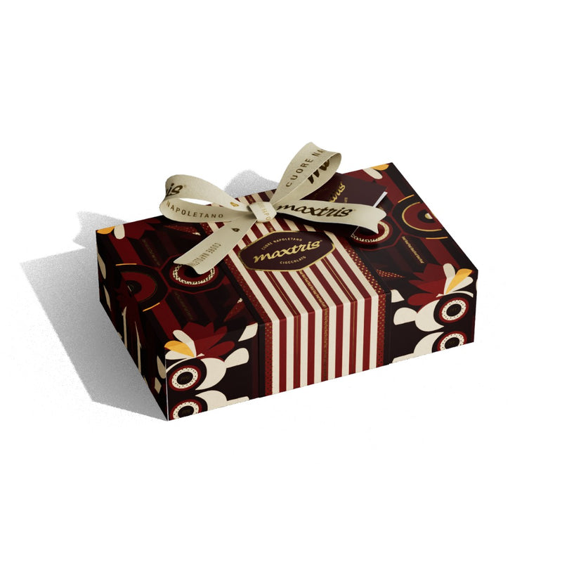 Maxtris Linea Regalo Bordeaux Dark Chocolate Box 350 g – Gift Box with Assorted Dark Chocolate Bonbons