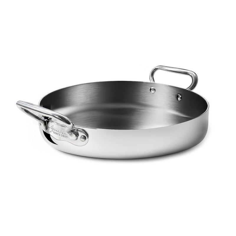 AGNELLI Aluinox 3PLY Casserole with 2 Stainless Steel Handles 28x6 Cm