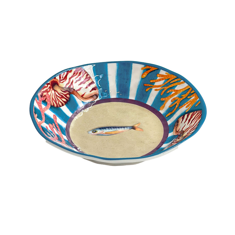 ROSE &amp; TULIPS Coastal Set of 2 Deep Plates D 21 cm Coral Alice Melamine