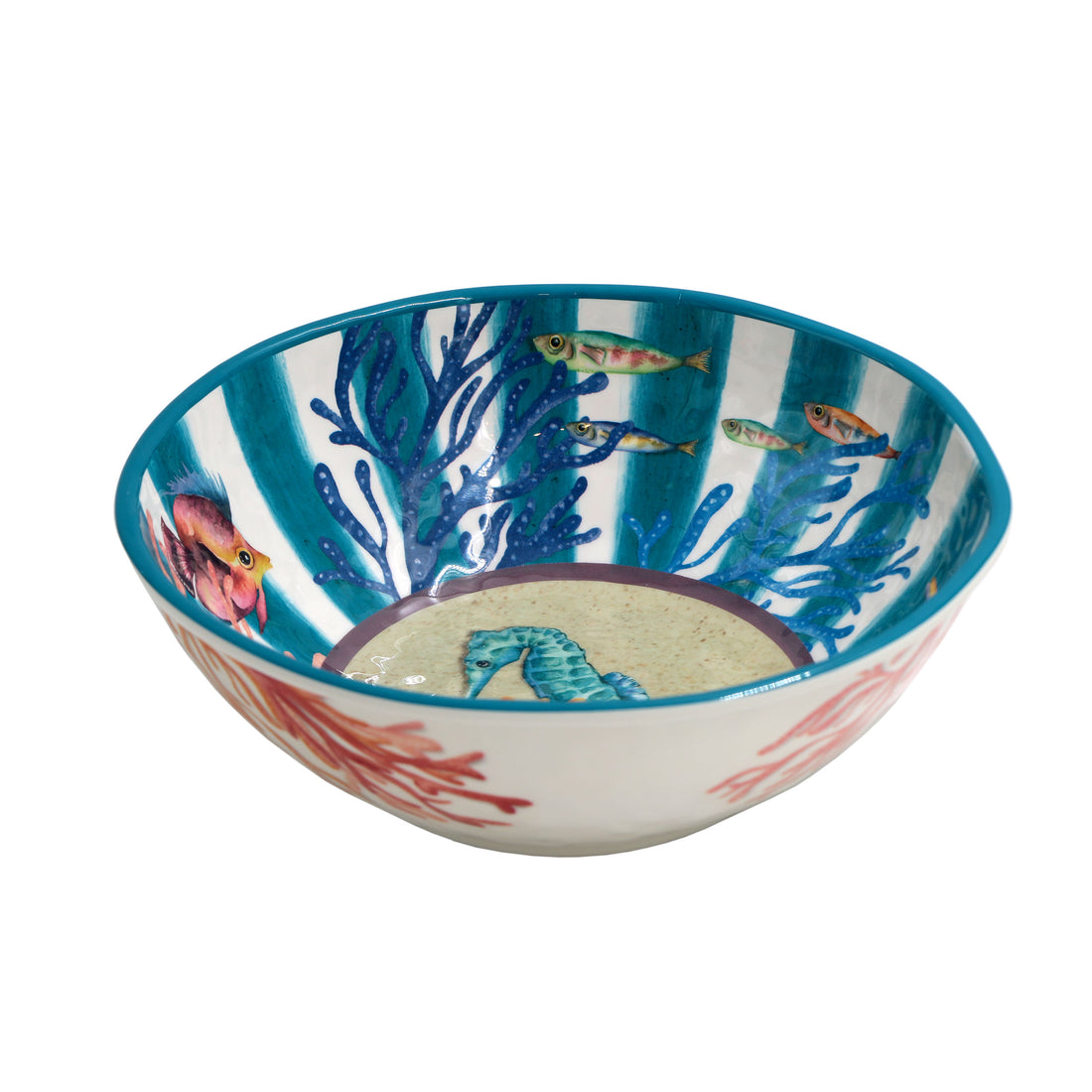 ROSE &amp; TULIPS Coast Salad Bowl D 28 Cm Hippocampus Melamine