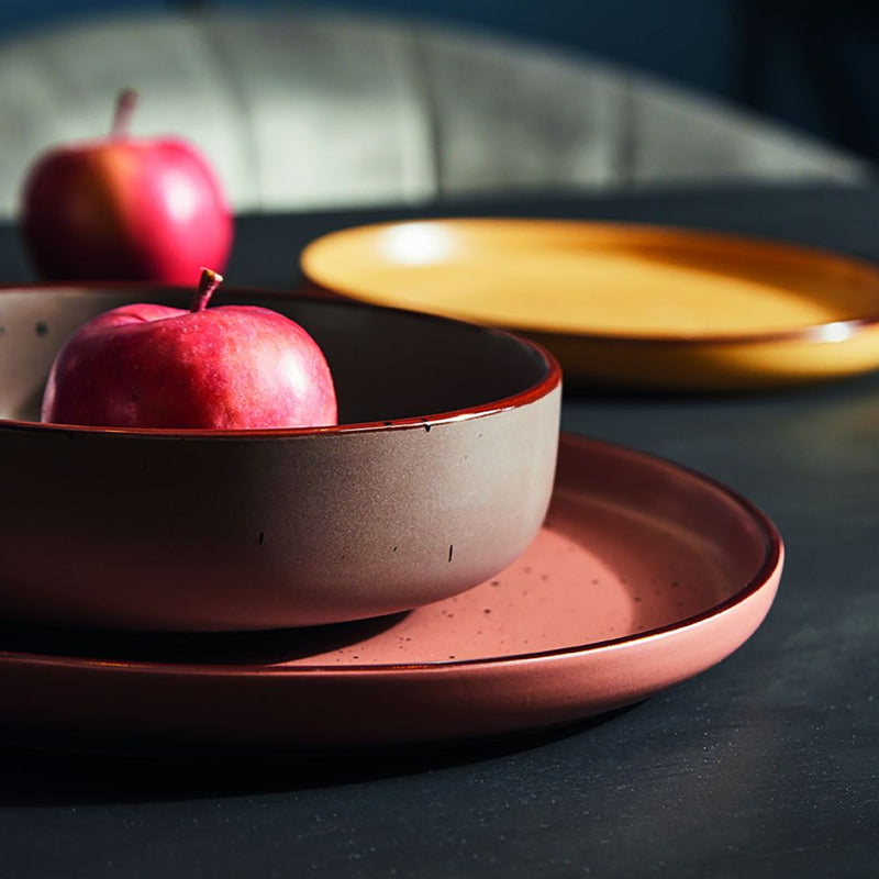 Tognana Urban Bruges Piatto Piano in Stoneware Rosso Terra Ø27xH2,5 cm – Piatto Elegante in Gres per la Tavola