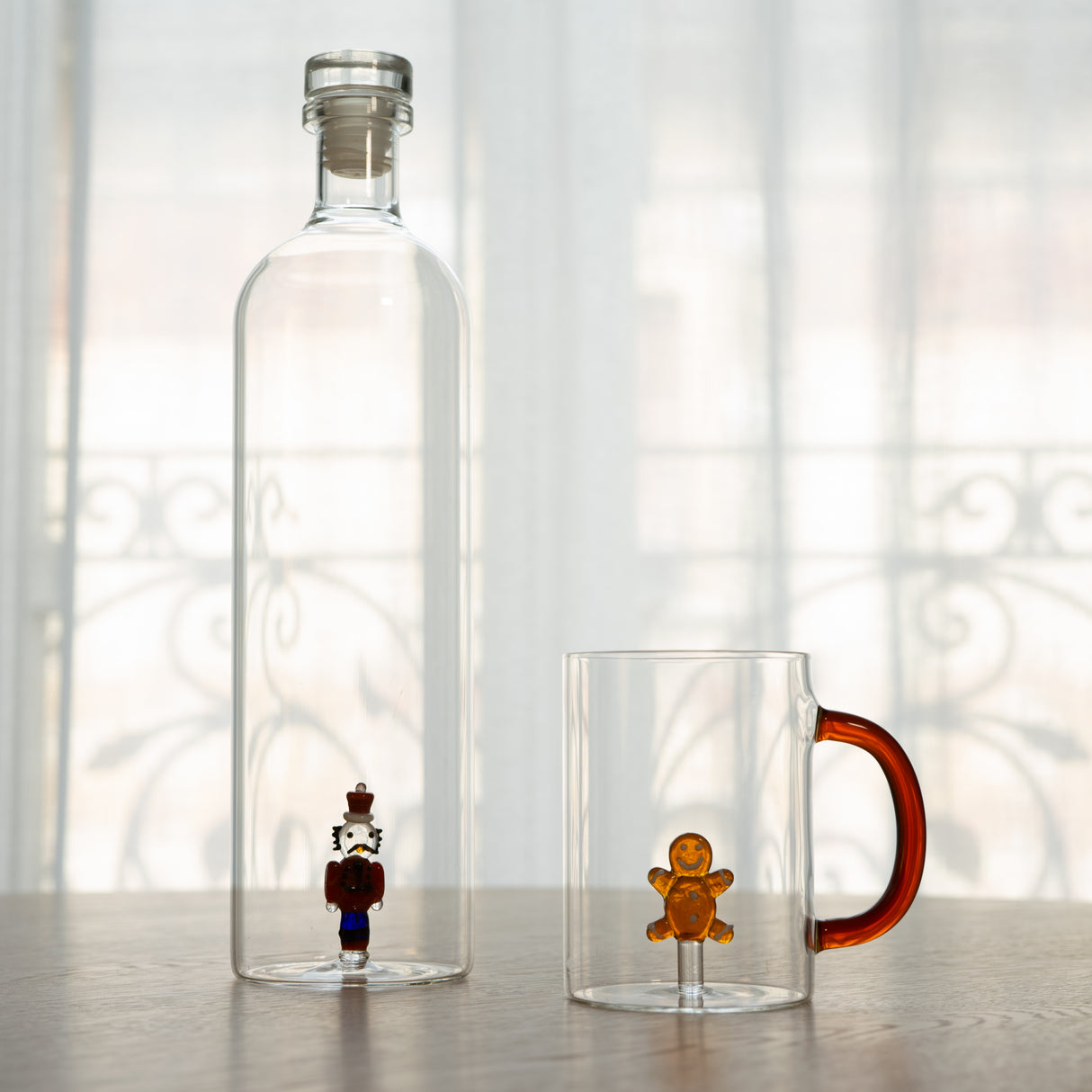 Borosilicate Glass Cup Cc 420 Ml Gingerbread Man Decoration Christmas