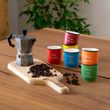 wd lifestyle wd lifestyle set 6 tazzine caffe ceramica 100 ml con aforismi multicolor ean 8053300573011