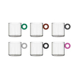 wd lifestyle wd lifestyle set 6 tazze da caffe vetro borosilicato cc 100 ml manico ad anello multicolor ean 8053300573486