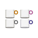 wd lifestyle wd lifestyle set 4 tazze da te vetro borosilicato cc 300 ml manico ad anello multicolor ean 8053300573530