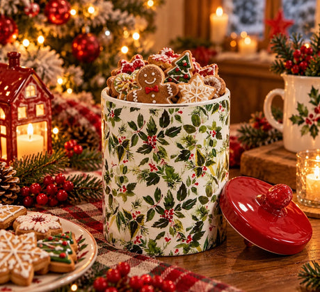 Precious Luxury Home Christmas Ceramic Biscuit Jar D 12 Cm H 20 Cm Multicolor