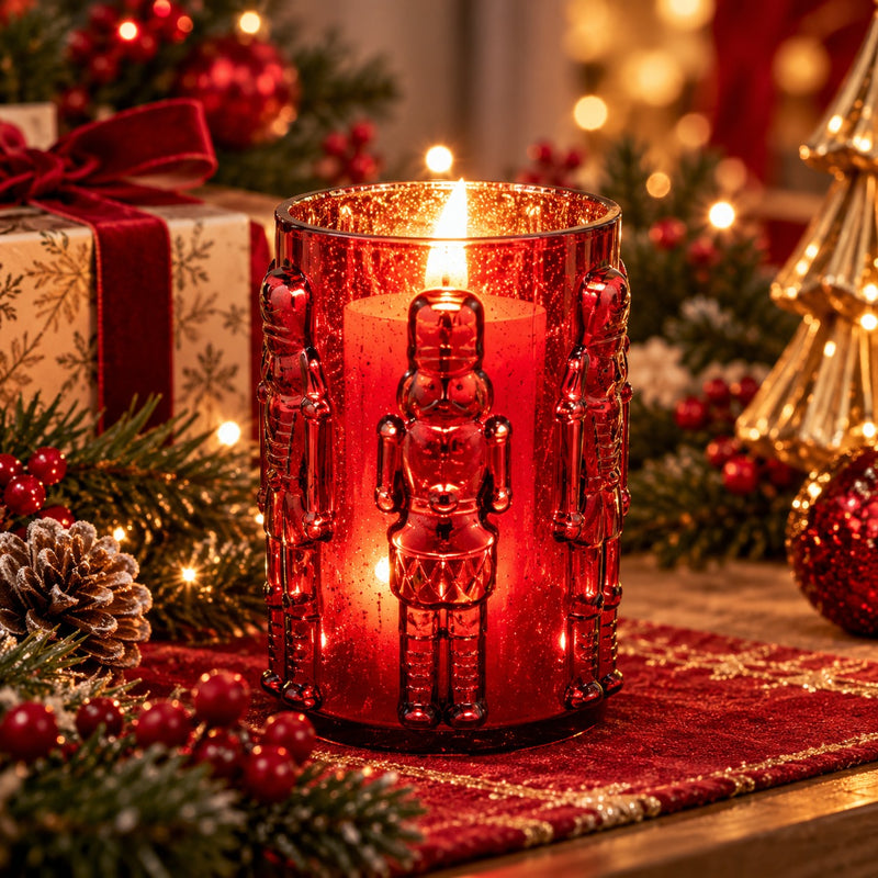 EDG Enzo De Gasperi Soldatino Vase Cylinder Red H25 Ø15 cm – Christmas Decoration