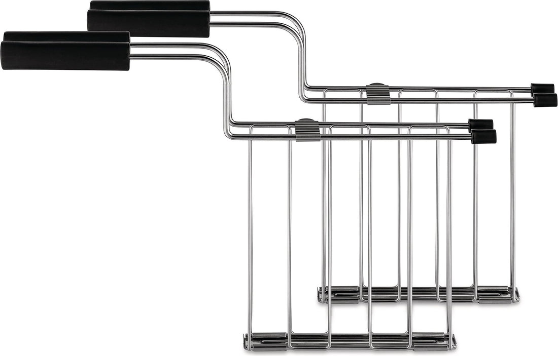 Alessi Toru, 2 Black Toaster Tongs in Stainless Steel and Thermoplastic Resin