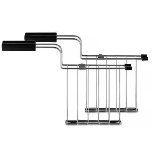 Alessi Toru, 2 Black Toaster Tongs in Stainless Steel and Thermoplastic Resin