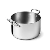 AGNELLI Aluinox 3-Ply High Casserole with 2 Polished Stainless Steel Handles 32x20 cm