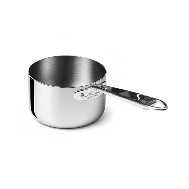 AGNELLI High Casserole Aluinox 3Ply 1 Polished Stainless Steel Handle 20x14 cm