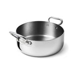 AGNELLI Low Casserole Aluinox 3Ply Polished Stainless Steel 36x13 cm 2 Handles
