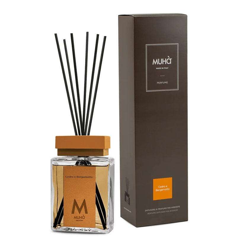Muhà Luxe Perfume Reed Diffuser Cedar and Bergamot 200 ml
