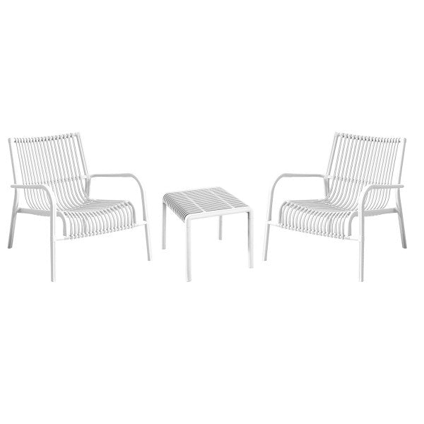 L'Arcolaio Ponza White Garden Set: 2 Armchairs and UV Coffee Table
