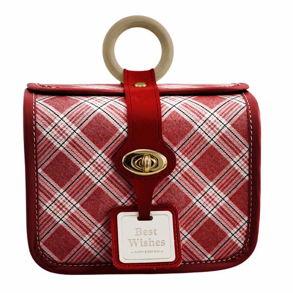 L'Arcolaio Small Rectangular Vintage Red Basket 17.8x12.7x14 cm