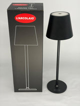 L'Arcolaio Rechargeable LED Touch Lamp H 38 cm 10 x 10 cm IP54 Round Pro Black