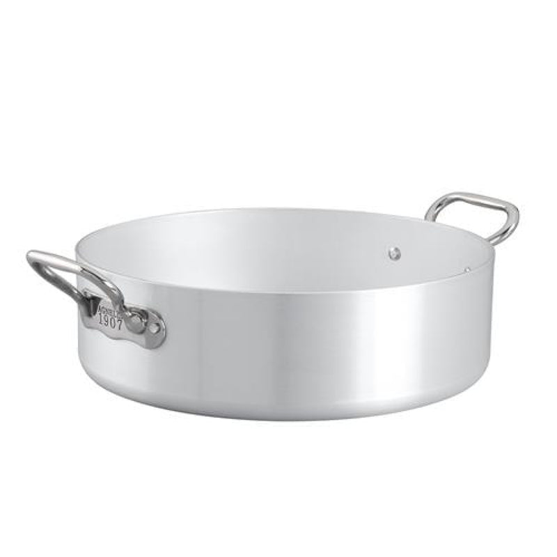 AGNELLI Low Casserole Aluminum Induction Bottom 2 Handles D 28 cm