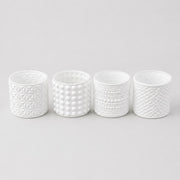 ARPIMEX Glass Jars Candle Holders D 7 Cm H 6.8 Cm White Mix 4 Pcs