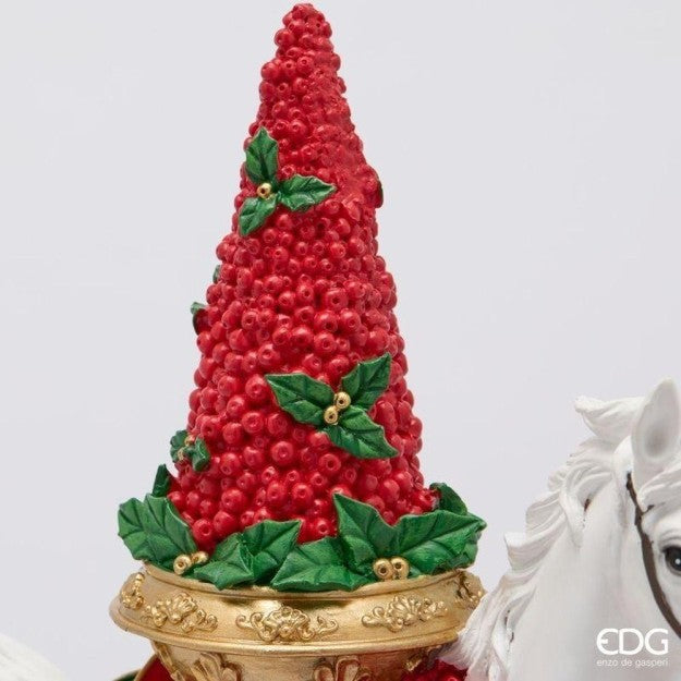 EDG Enzo De Gasperi Cavallo a Dondolo Natalizio H43,5x36,5x13 cm Bianco Rosso – Decorazione di Natale