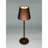 L'Arcolaio Rechargeable Touch LED Lamp H 38 cm 10 x 10 cm IP54 Round Pro Bronze Brown