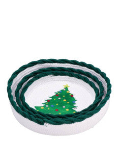 Ad Trend Set of 3 Round Fabric Christmas Baskets
