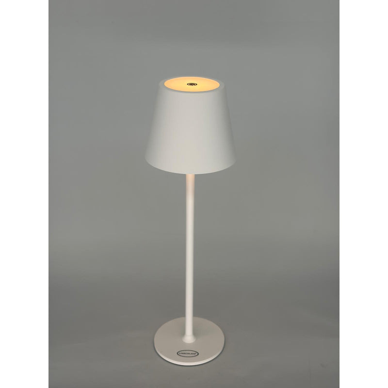 L'Arcolaio Rechargeable Touch LED Lamp H 38 Cm 10 x 10 Cm IP54 Round Pro White