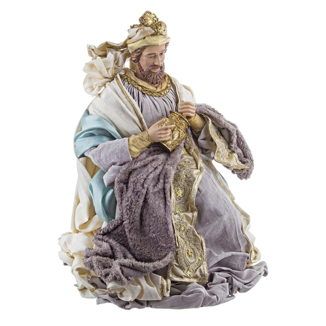 Bizzotto Seated Wise Man Figurine | Christmas Nativity Decoration