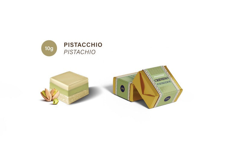 Maxtris Cremino Pistacchio Astuccio 100 g – Cioccolatini Cremini al Pistacchio e Cioccolato Bianco per Feste e Idea Regalo di Natale