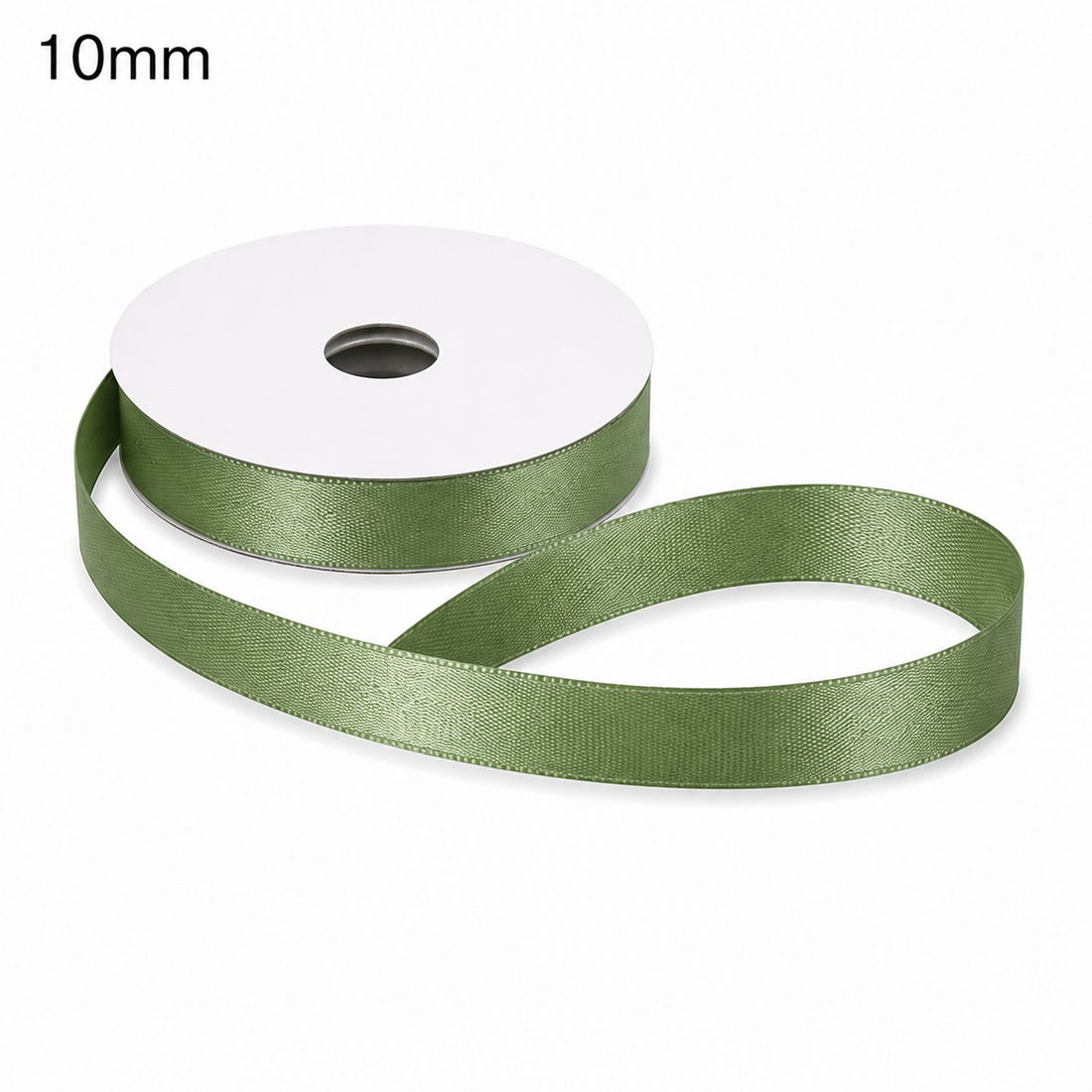 ETM Double Satin Ribbon Sage Green Colour 10 mm x 50 m