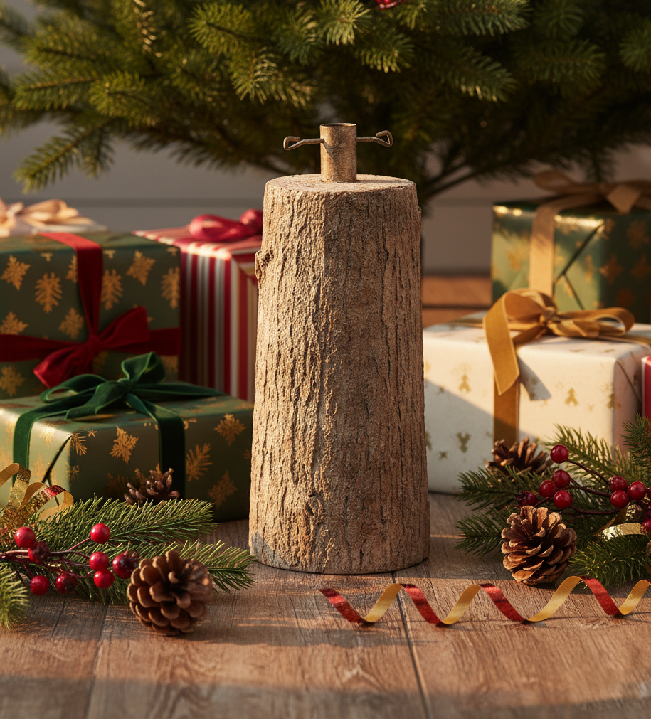 EDG Enzo De Gasperi Christmas Tree Base, Trunk for Pine Tree, H 45 cm, D 22 cm, 9 kg, Natural