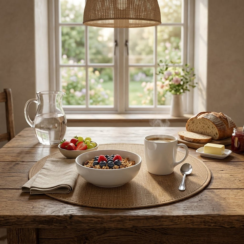 Versa Round Placemat in Dark Beige PVC Ø 38 cm – Practical, Washable Table Mat