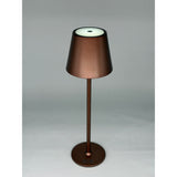 L'Arcolaio Rechargeable Touch LED Lamp H 38 cm 10 x 10 cm IP54 Round Pro Bronze Brown