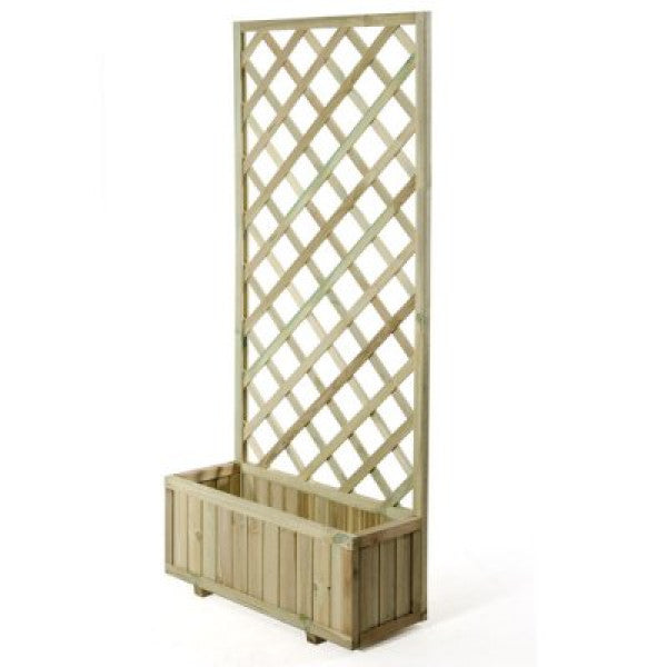 L'Arcolaio Wooden Garden Planter with Impregnated Trellis 90x30x180cm
