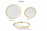 Fade Pepita Flat Plate D 25.5 cm White Gold Porcelain