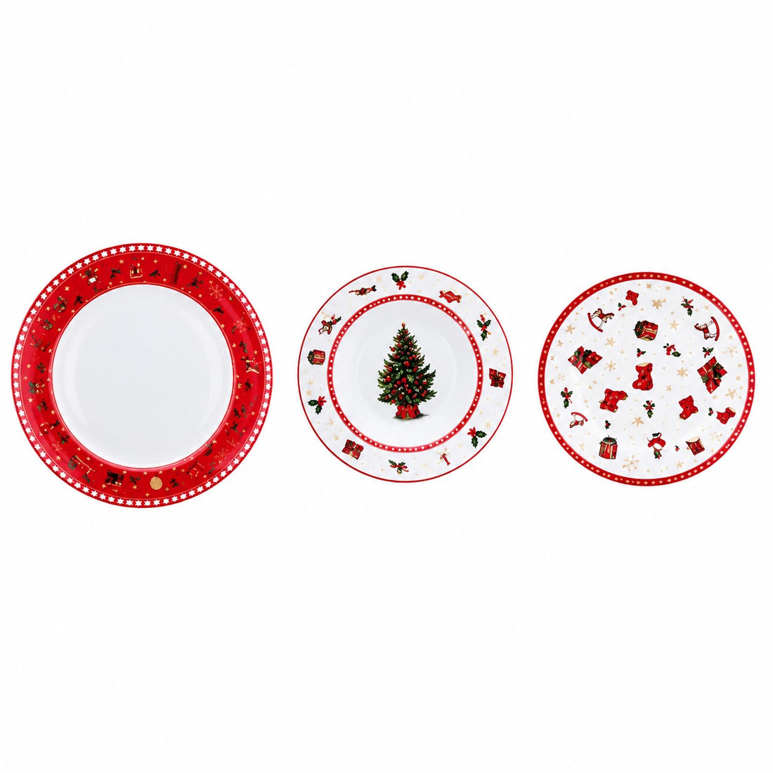 ad trend ad trend servizio piatti albero di natale in porcellana 18 pezzi ean 8057586228603