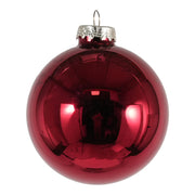 ARPIMEX Box of 4 Christmas Ornaments, 120 mm Diameter, Bordeaux Glass