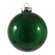 ARPIMEX Box of 4 Christmas Ornaments, 120 mm Diameter, Green Glass