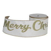 ARPIMEX Christmas Ribbon Merry XMas H 10 Cm L 9.14 Mt White