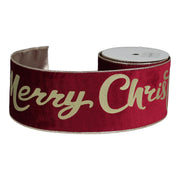 ARPIMEX Christmas Ribbon Merry XMas H 10 Cm L 9.14 Mt Bordeaux