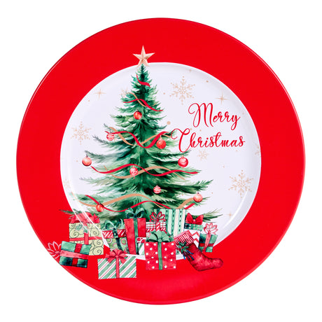 arpimex arpimex piatto decorativo con albero di natale d 33 cm metallo multicolor ean 8018318555077