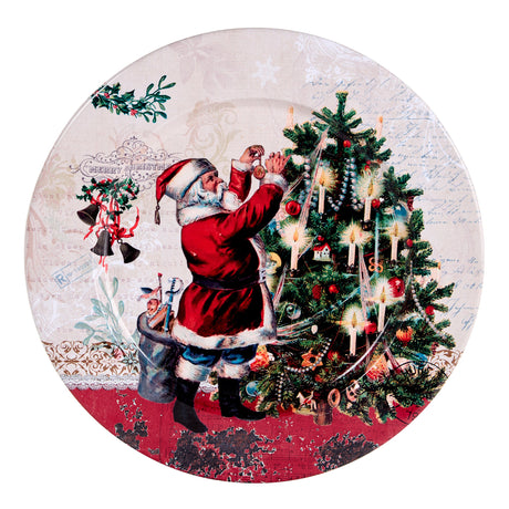 arpimex arpimex piatto decorativo con babbo natale d 28 cm metallo multicolor ean 8018318554919