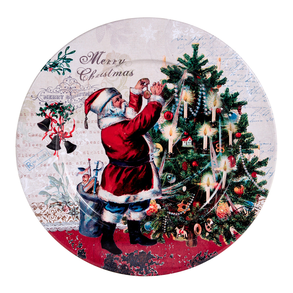 arpimex arpimex piatto decorativo con babbo natale d 33 cm metallo multicolor ean 8018318555022