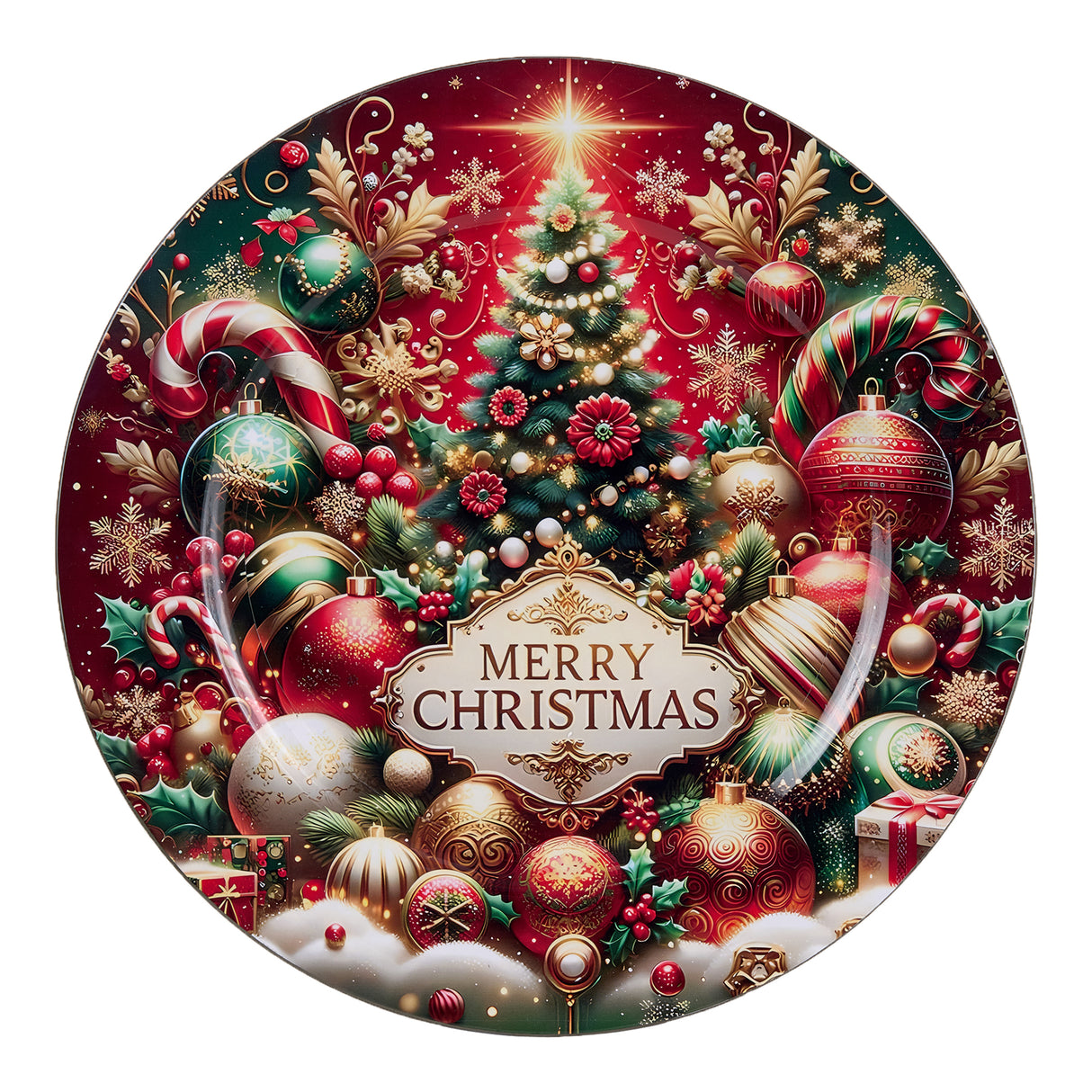 arpimex arpimex piatto decoro albero di natale d 40 cm plastica rosso ean 8018318504495