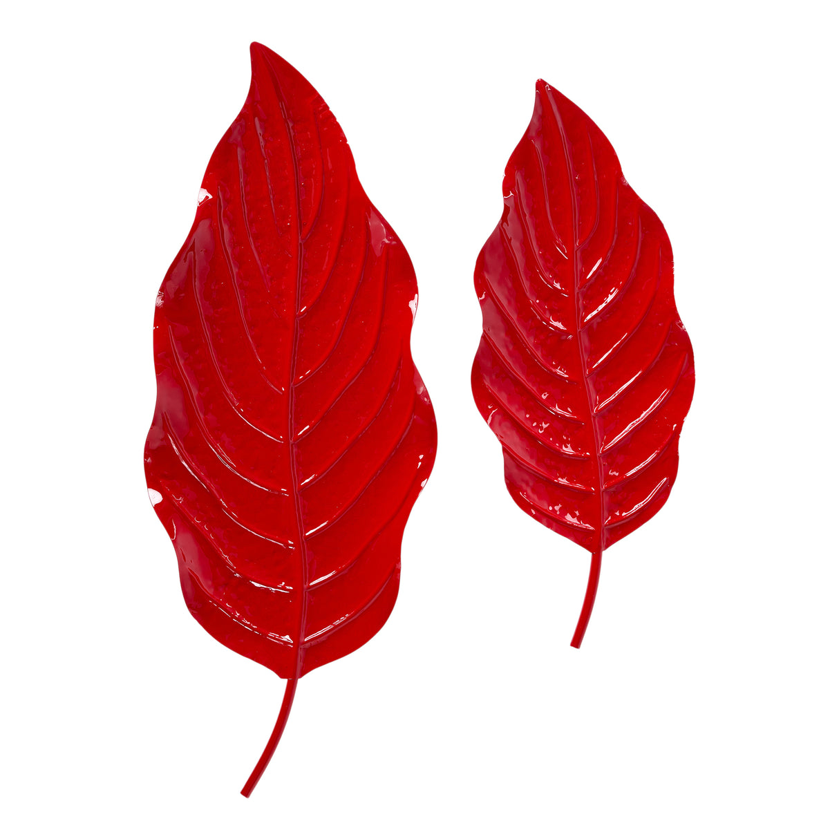 arpimex arpimex set 2 vassoio di natale foglie 69 x 28 x 65 cm metallo rosso ean 8018318514210