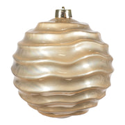 ARPIMEX Striped Christmas Ball D 150 mm Beige Plastic