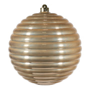 ARPIMEX Striped Christmas Ball D 200 mm Beige Plastic