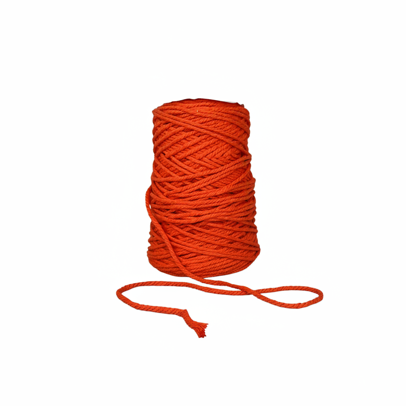 Gomitolo cotone Arpimex 4mm 500g, arancio vivace per macramè, uncinetto e decorazioni feste, bomboniere. Filato resistente e versatile. ean 8018318378881